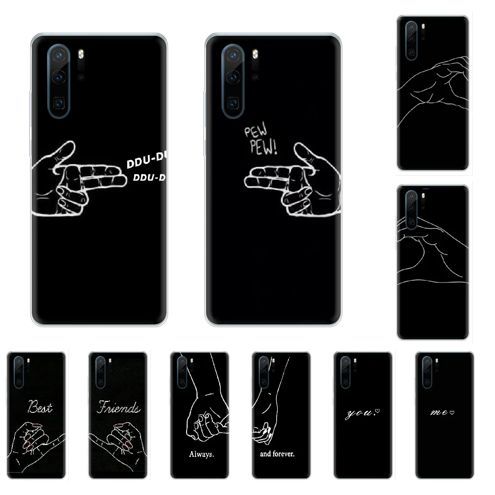 Чехол для телефона Forever Girls Bff Best Friends черный мягкий чехол Huawei P8 P9 P10 P20 P30 Pro Lite smart Z 2017