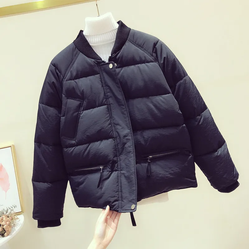 Женская утепленная парка с воротником стойкой короткая стеганая куртка в