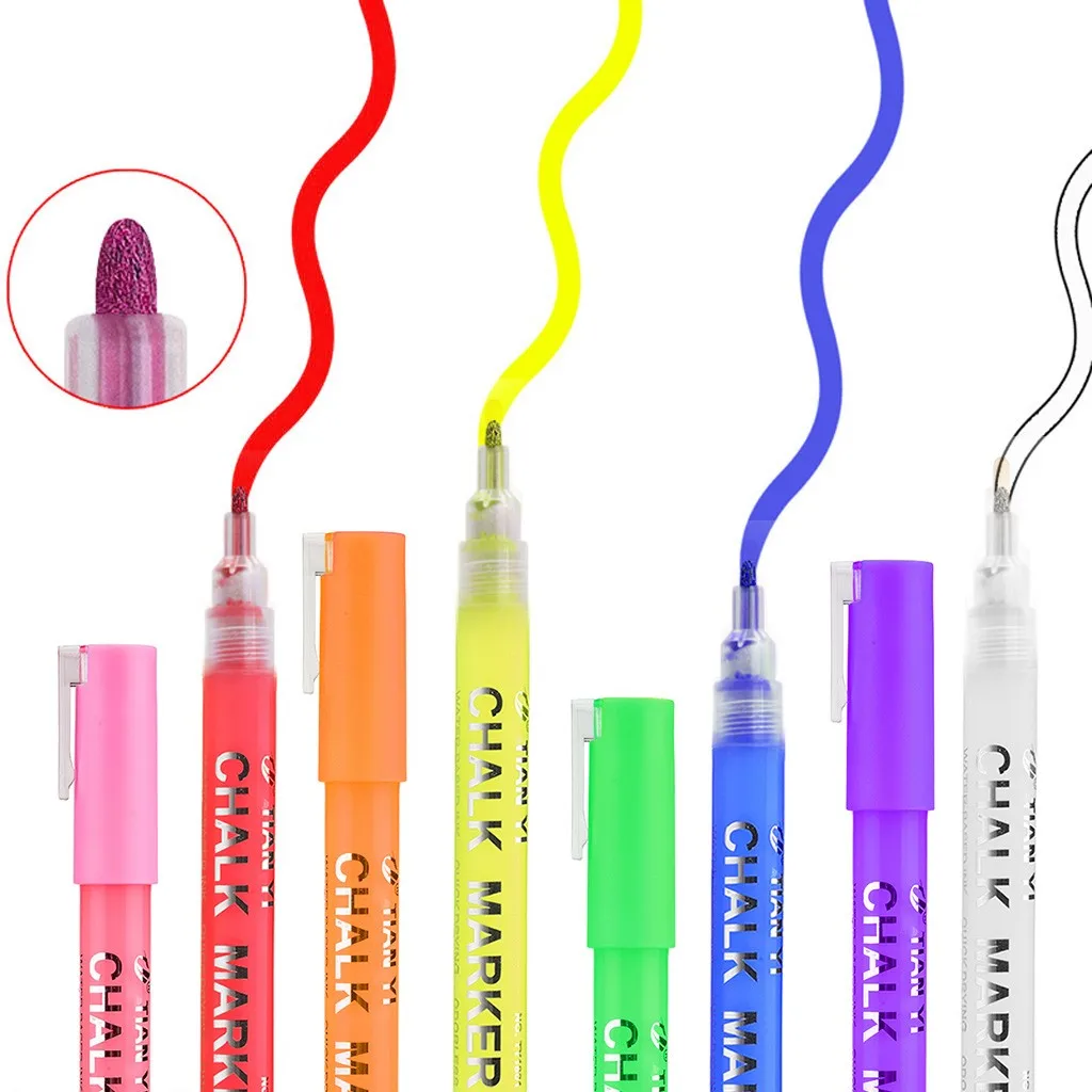 1 шт. 8 цветов хайлайтер жидкий мел Меловые маркеры мелкая доска стираемая без