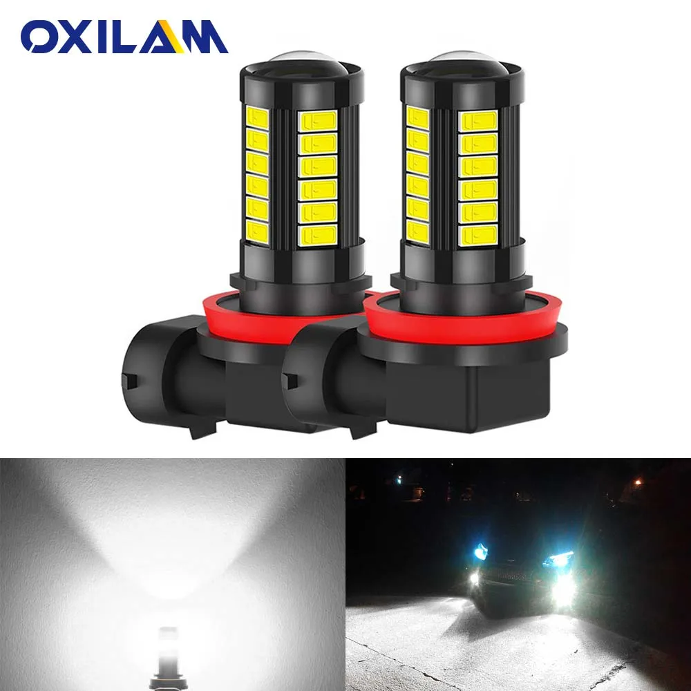 

OXILAM 2 шт. H8 H11 Светодиодный фонарь H9 H16JP H10 9006 HB4 9005 HB3 светодиодный противотуманный фонарь Авто DRL ходовой светильник 2000LM 6000K белый 12В