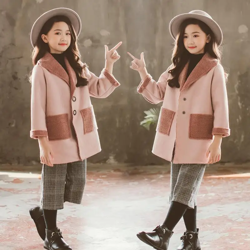 Осенне зимняя детская одежда для девочек 2020 новое модное зимнее шерстяное пальто