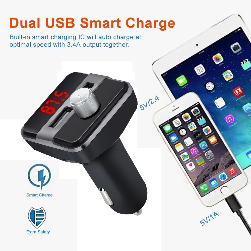 Передатчик Aux модулятор Bluetooth Handsfree автомобильный комплект аудио mp3 плеер с ЖК