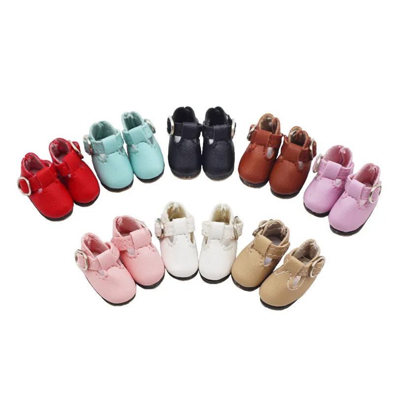 

1 pair of Blyth doll leather shoes cute red pink T-buckle leather shoes suitable for Blyth doll 1/6 doll accessories