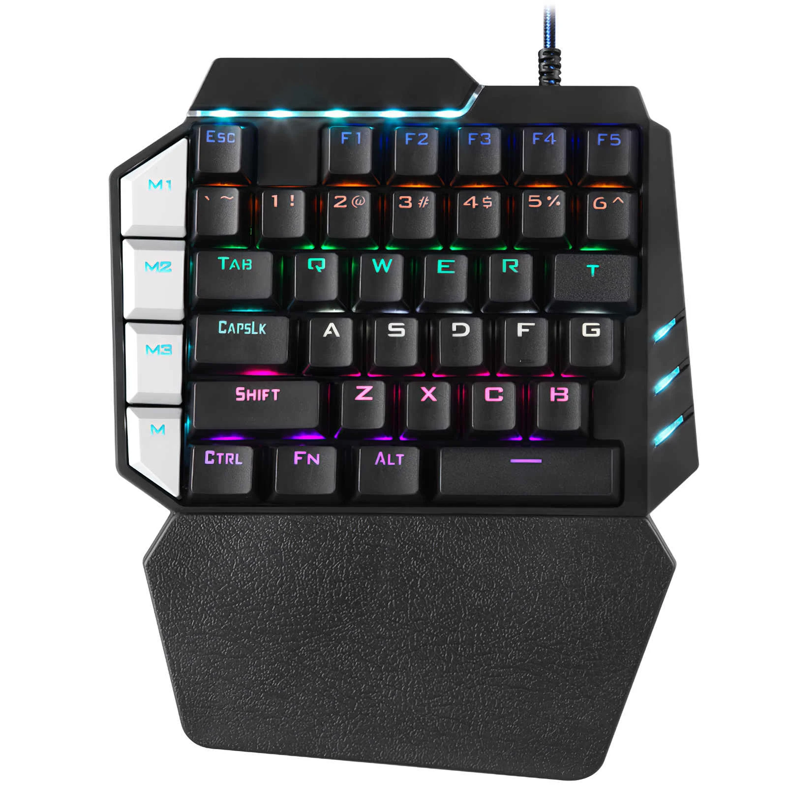 

Keyboard Game Assistive With LED Backlight Keyboard 38 Keys Mini One-Handed Keyboard Wired Gaming Keyboard For Most Games