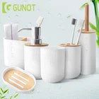 Набор аксессуаров для ванной комнаты из бамбука GUNOT домашние изделия для ванной комнаты