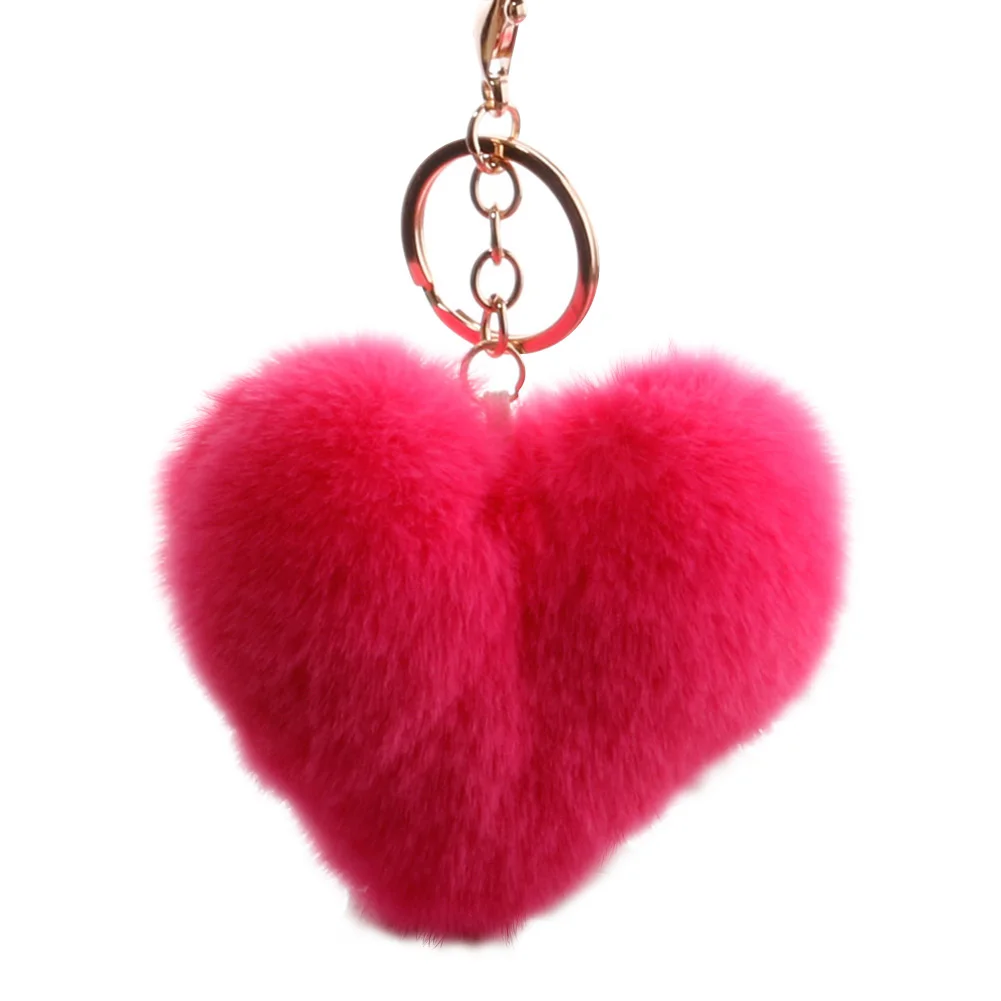 Плюшевое сердце Форма подвеска брелок для ключей сумка с отделениями Подвесной