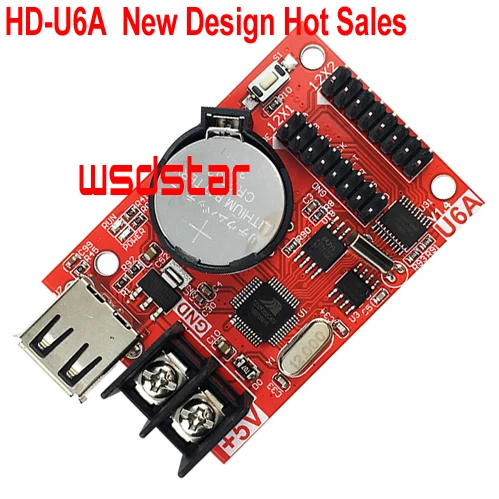 HD U6A USB P10 LED Дисплей Управление карты Дешевые 2 * HUB12 320*32 шт./лот|Светодиодные