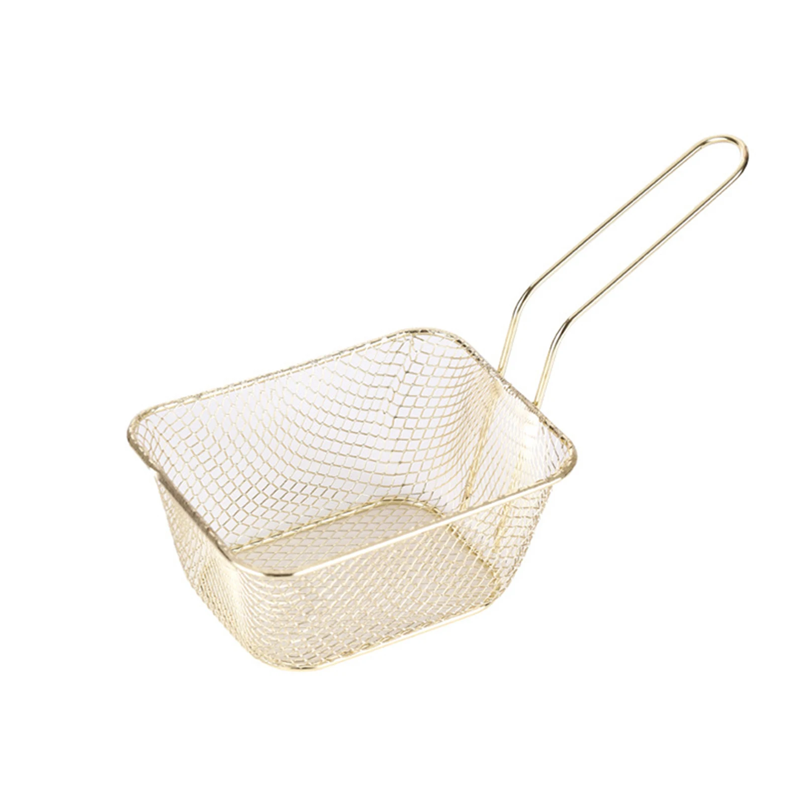 

5PCS Stainless Steel French Fries Mini Basket 9*11*6.2cm Square French Fry Holder Multicolor for Chips Fried Food FEA889