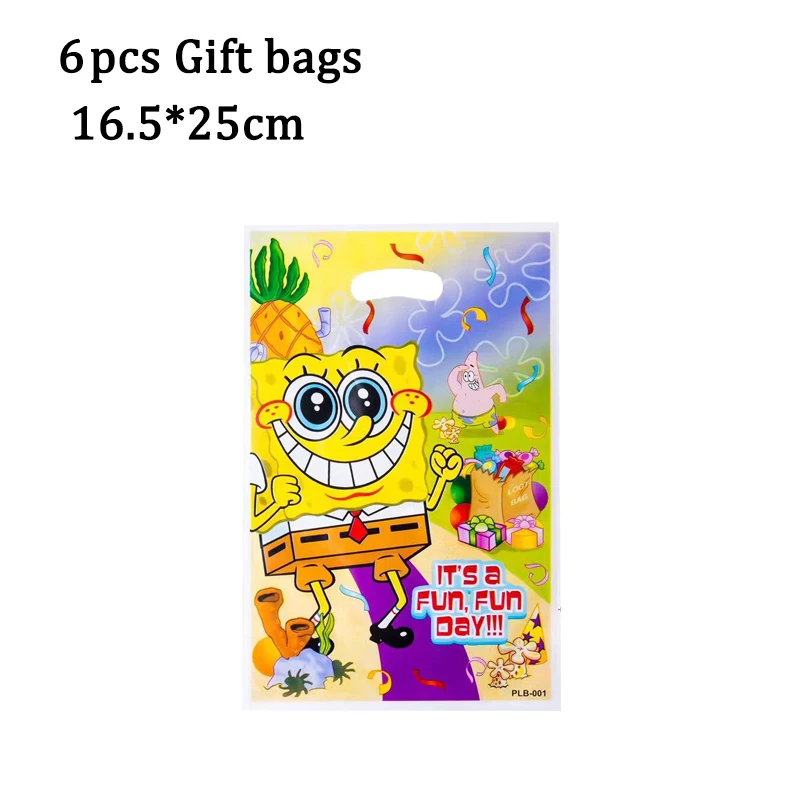Vajilla desechable de Bob Esponja para fiesta de Cumplea&ntilde;os de Ni&ntilde;os, plato de taza, plato, suministros para fiesta de boda y Baby Shower, 107 piezas-2