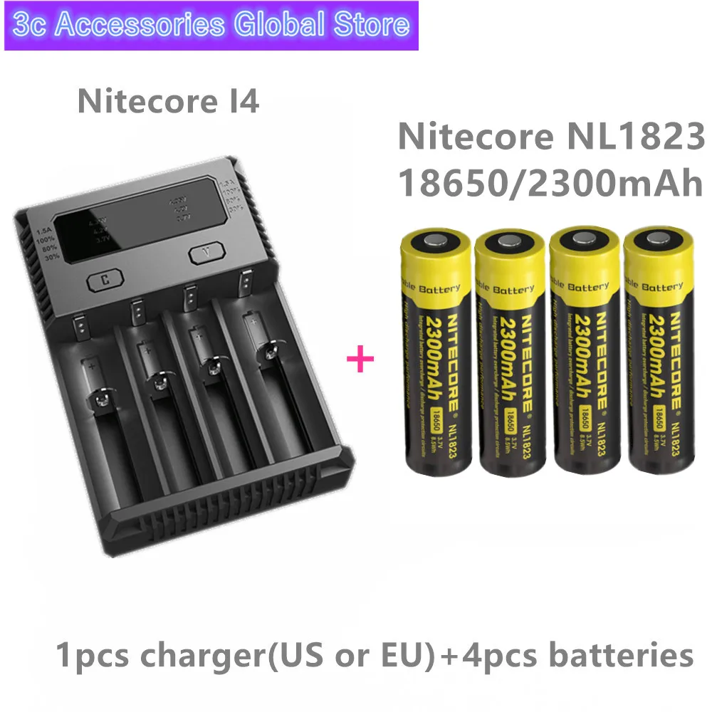 Аккумуляторная литий ионная батарея Nitecore NL1823 18650 2300 мАч 3 7 в Вт ч 4