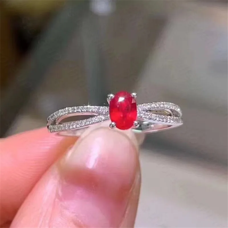 

New ruby ring 925 silver ladies ring heart-shaped luxury elegant beauty wedding gift