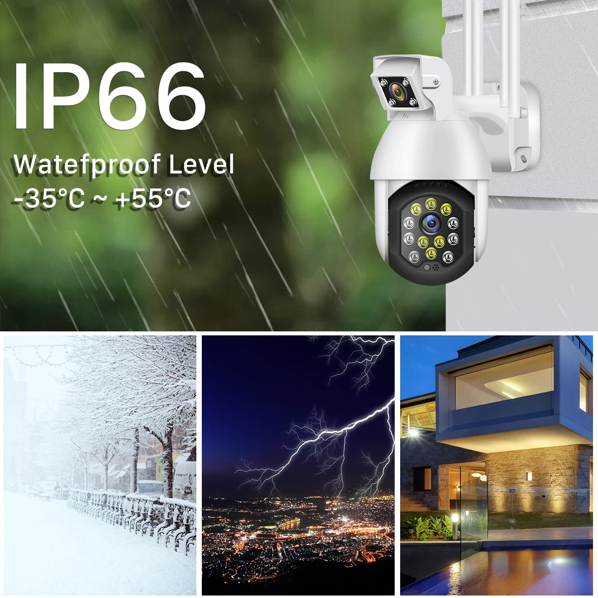 BESDER Dual Lens 1080P PTZ IP Camera Wifi Outdoor Auto Track Security Speed Dome 4X Digital Zoom CCTV Surveillance | Видеонаблюдение