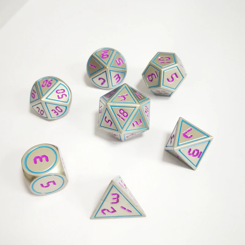 7 шт./компл. Творческий Rpg игральная кость D &amp металлические кости игра Dnd жемчуг