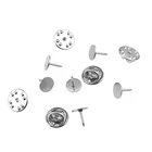 20 компл.лот брошь из нержавеющей стали сделай сам, круглые застежки, булавки для галстука, пустые булавки с задней частью клатча для изготовления ювелирных изделий, фурнитура