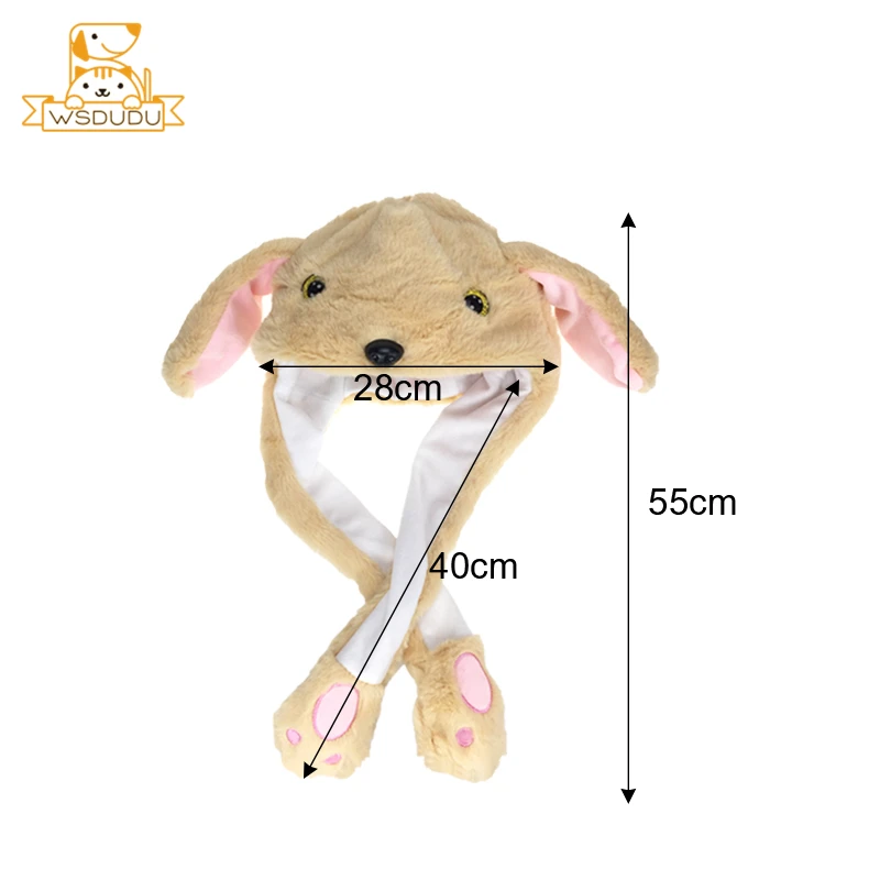 Кавайная шапка с движущимися ушами в виде животных кролик кошка собака свинья