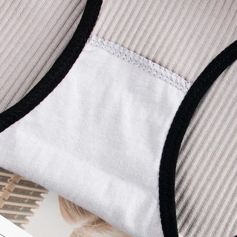 Женские хлопковые трусики с заниженной талией Roseheart модные серые на бретельках