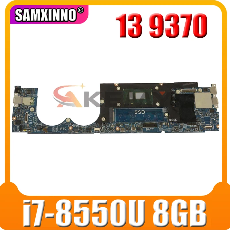 

FOR DELL XPS 13 9370 CN-0XNRD5 0XNRD5 XNRD5 Laptop motherboard SR3LC i7-8550U CPU 8GB with LA-E671P 100% working