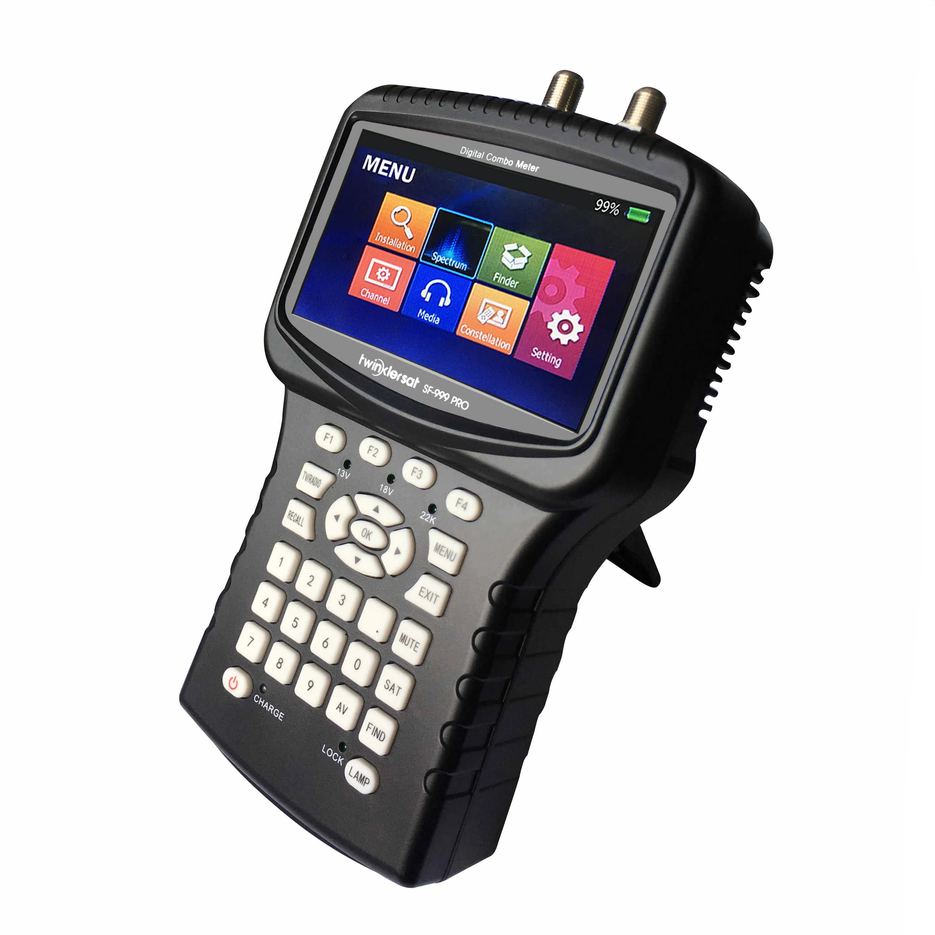 Twinkler SF-999 Pro HD Satellite Finder Combo DVB S2 T2 4 3-дюймовый ЖК-экран анализатор спектра CCTV камера