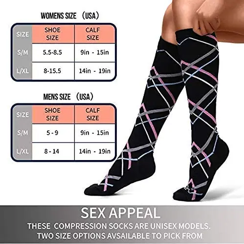 

32 Styles Compression Socks Unisex Anti Fatigue Pain Relief Knee Stockings 20-30 MmHg For Outdoor Running Pregnant Cycling Socks