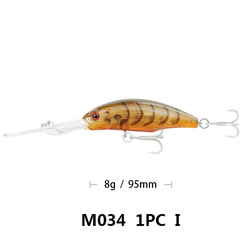 I Лидер продаж; Новинка; 9,5 см 8 г Minnow приманки для рыбалки качели маленькую погружения жесткая наживка глубокое погружение приманки высокое качество вибрации Япония PESCA, воблер - Цвет: I