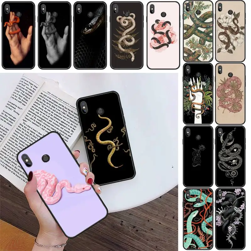 

Hand Snake Flower Snake Painting Art Phone Case For Xiaomi Redmi 4X 5Plus 6A 7 7A 8 8A Redmi Note 4 5 7 8 9 Note 8T 8Pro 9Pro