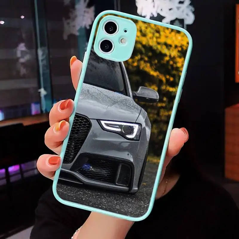 

Sports Cars Male Men Phone Case Matte transparent For blue iPhone 12 Mini 11 Pro XR XS Max 7 8 Plus X Back Cover