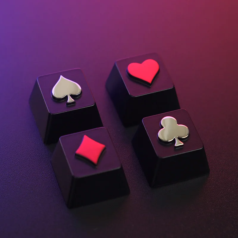

Keystone Poker Keycaps Zinc Aluminum Alloy Keycap Personality Metal R4 Height Gaming Key Caps Stereoscopic Relief Keycaps