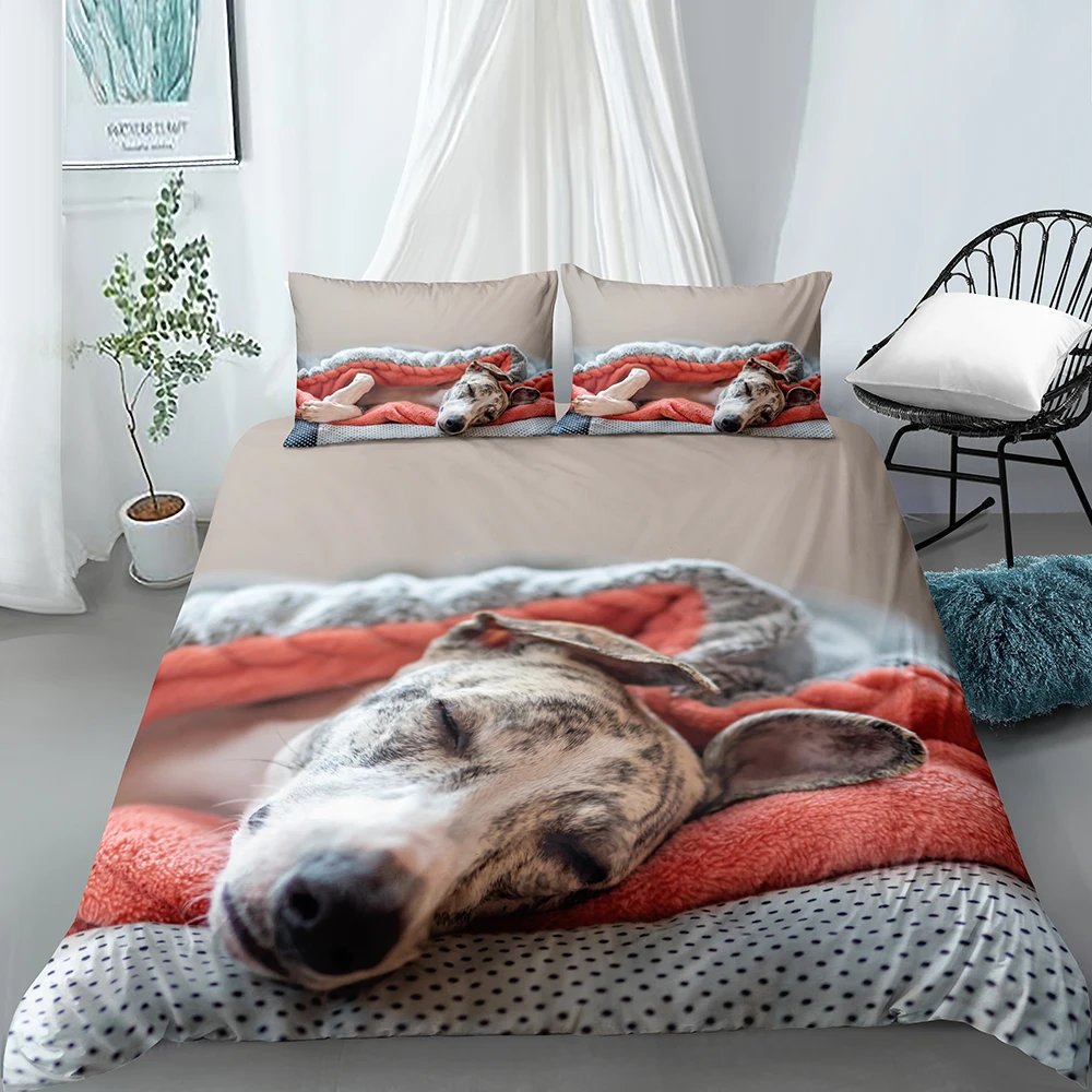 

Комплект постельного белья Whippet, Комплект постельного белья 3D одеяло с изображением животных, постельное белье, наволочки для кровати King, ...