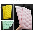 Настенные 3D обои из искусственной кожи, самоклеящиеся водонепроницаемые мягкие обои для дома, гостиной, детской, спальни, однотонного фона