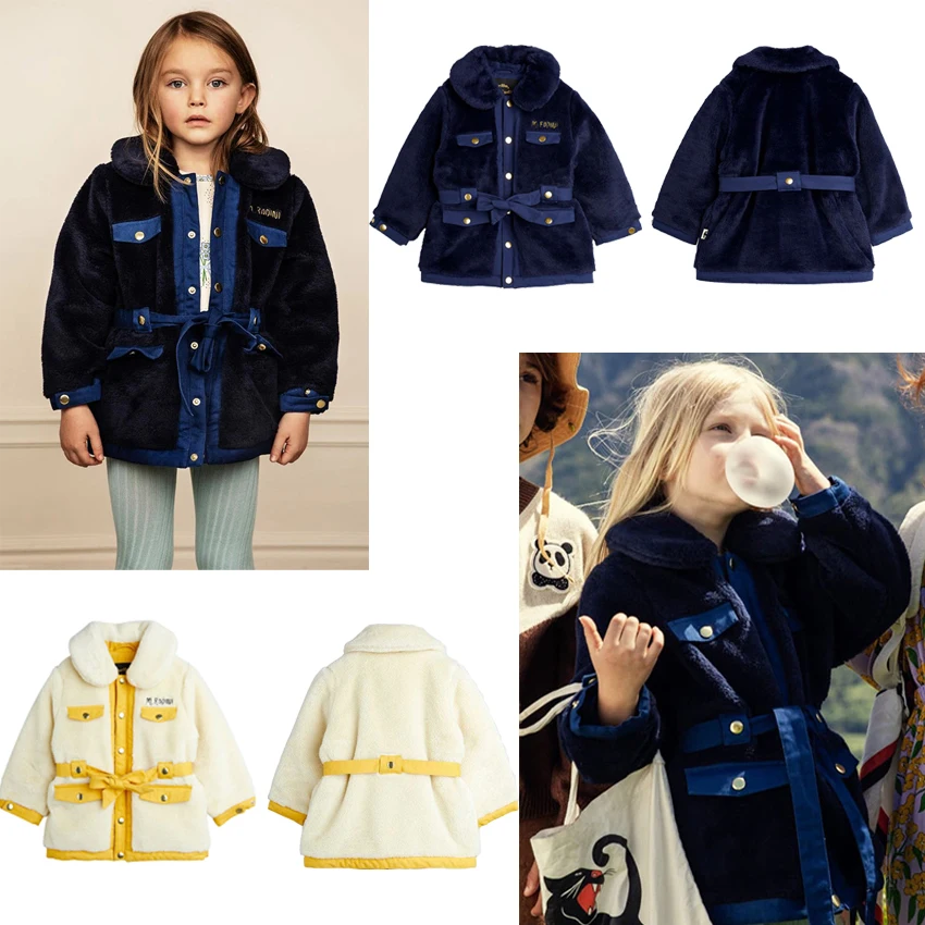

2021 New Winter Girls Jacket Children Cartoon Jackets Coat Girls Snow Warm Nid-length Jacket Print Lamb Children's Clothing
