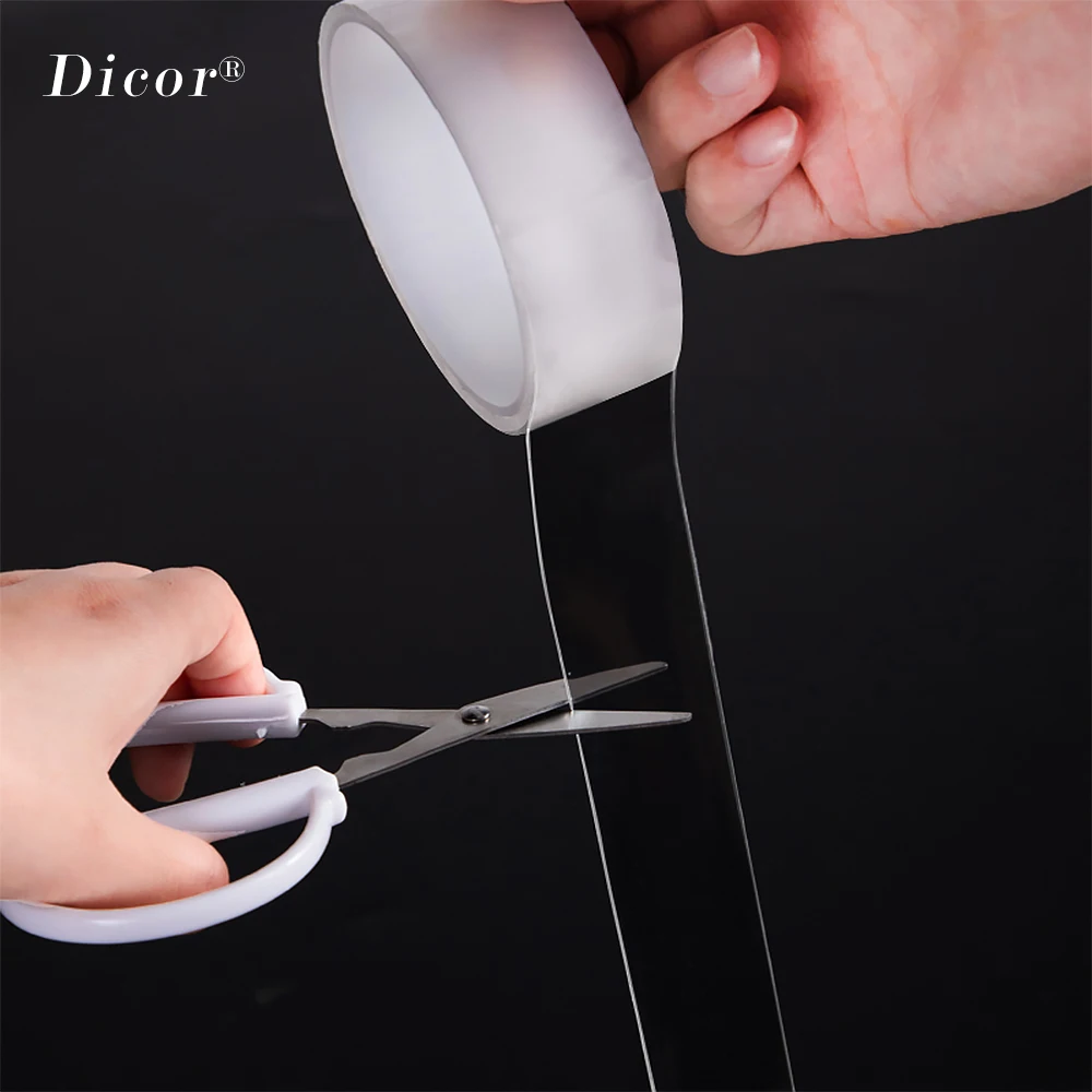 Нано Двухсторонняя клейкая лента 1000 мм прозрачная бытовая водонепроницаемая