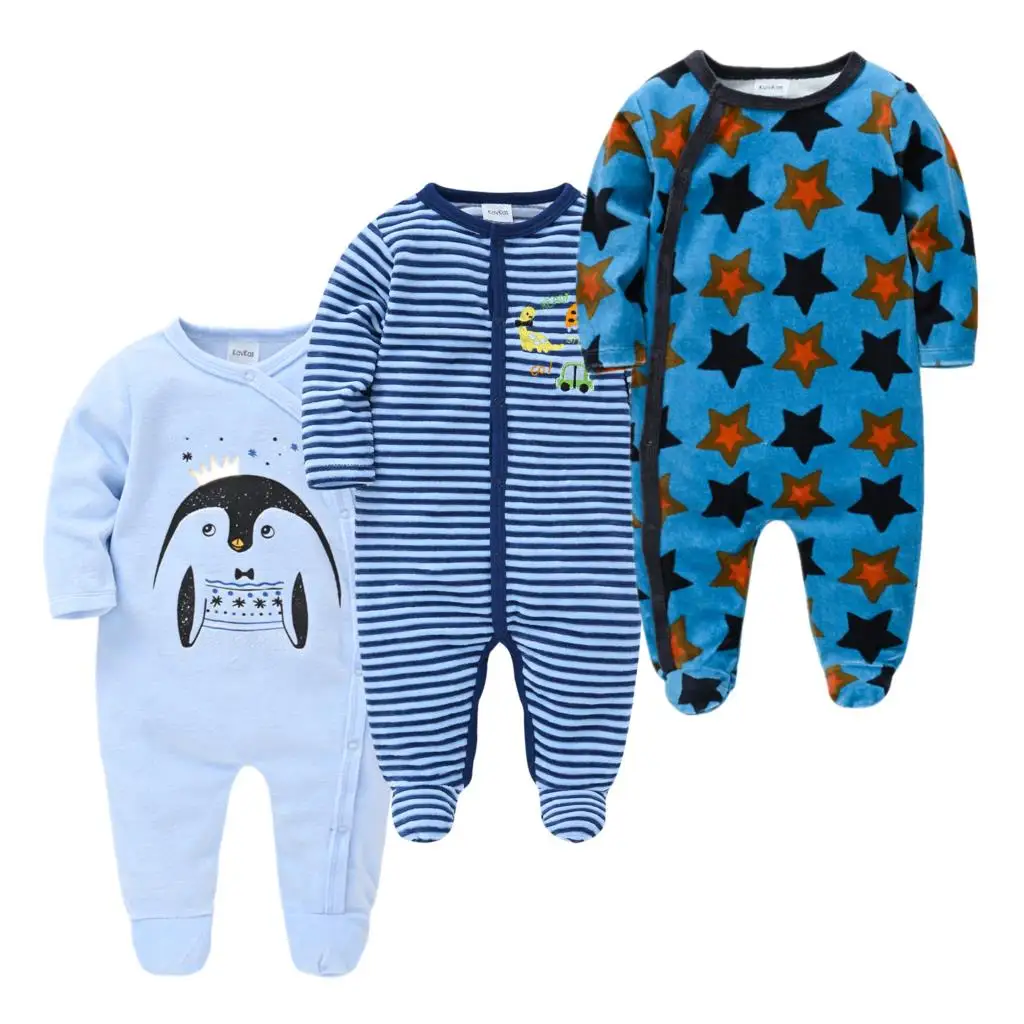 

Toddler Boys Pajamas Sleepsuits Fleece Climbs Infant Baby Warm Velvet Pyjamas Catoon Bear Sleepwear Boys Home Suit Winter