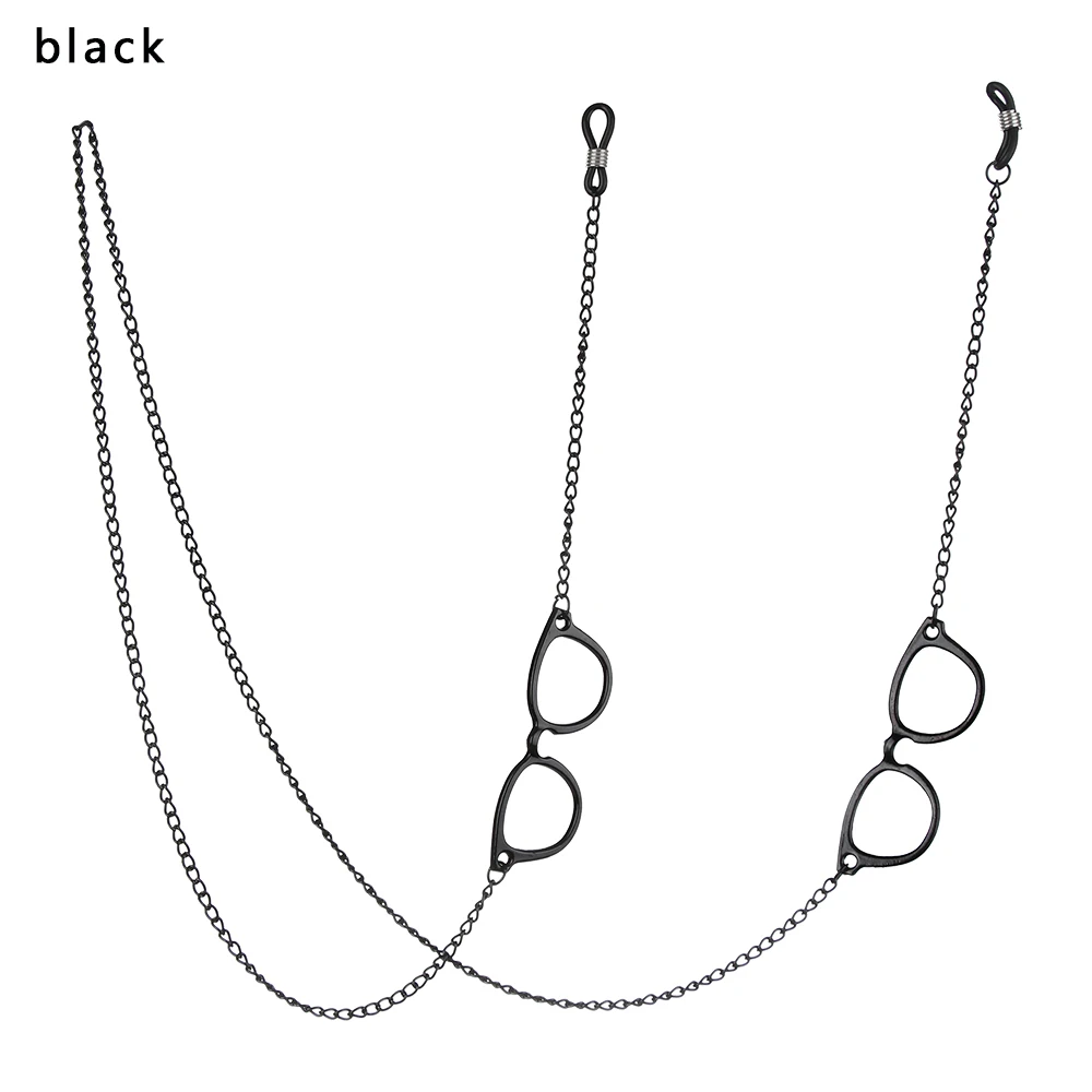 70cm black 1 шт. цепочка для очков для чтения для металлических золотых солнцезащитных очков шнурок для очков фиксатор ремешков очки различной формы держатель подарки - Цвет: 70cm black