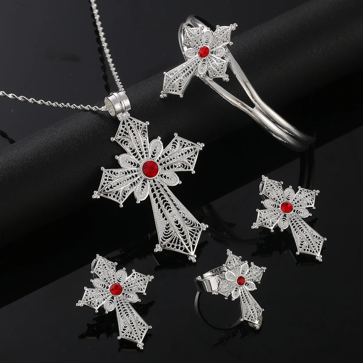 Эфиопский Серебряный Цвет Подвески Серьги Браслеты из колец Эритрейская