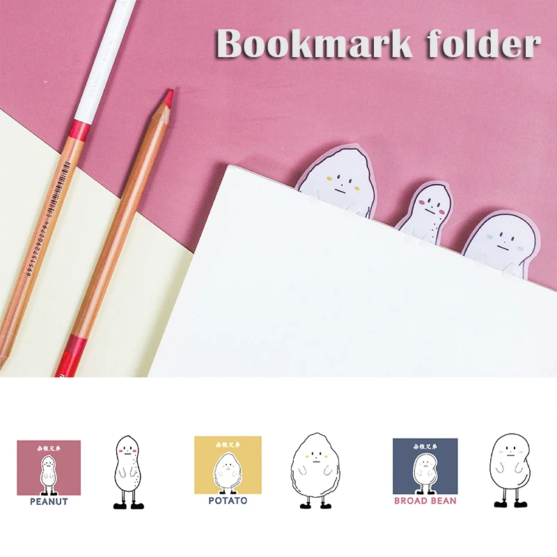 

5pcs Cartoon Beans Bookmark Plastic Bookmark for More Fun Reading Page Clip Gift for Kids Student Reading Enthusiasts UY8