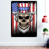 uncle sam horror disgusting art banner hanging cloth home decoration death metal music posters wall art rock band icon flag gift