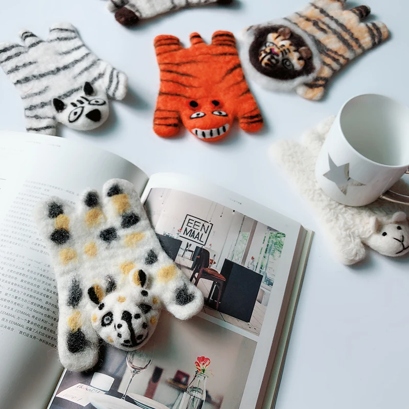 Felt Coaster Animal Mat Coffee Mug Pads Table Placemat Insulating Cartoon Dining Home Decorations |