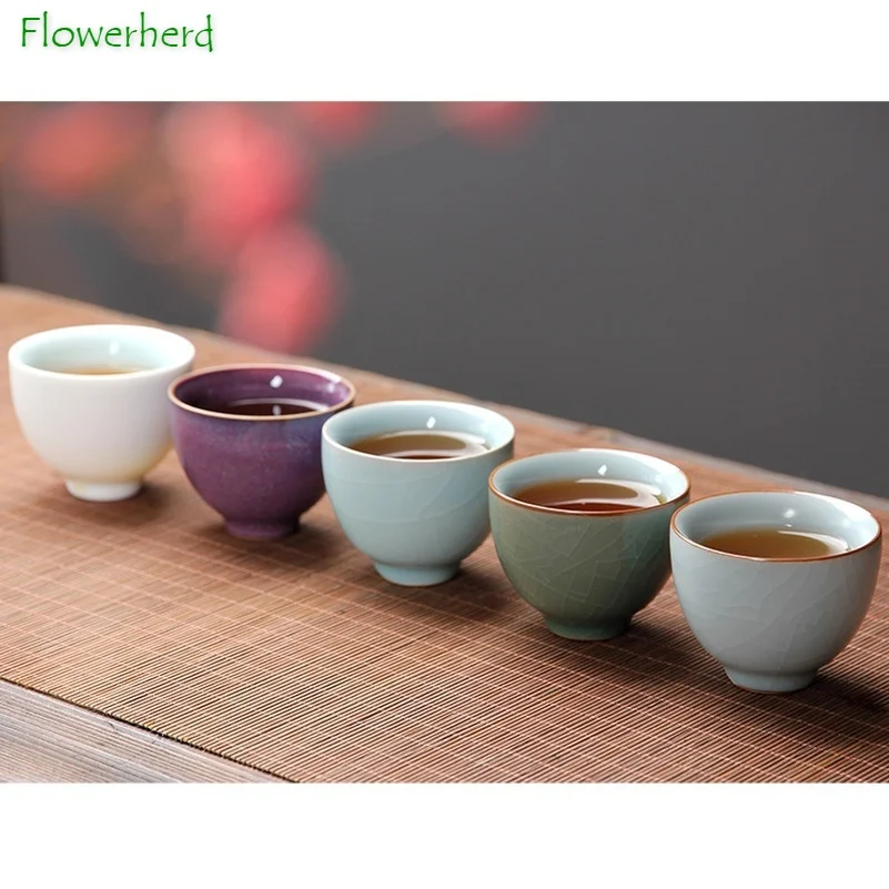 

Imitation of The Five Famous Kilns of Song Dynasty Teaware Ceramic Porcelain Kung Fu Tea Cup Tea Set Ru Kiln Ge Kiln Jun Kiln