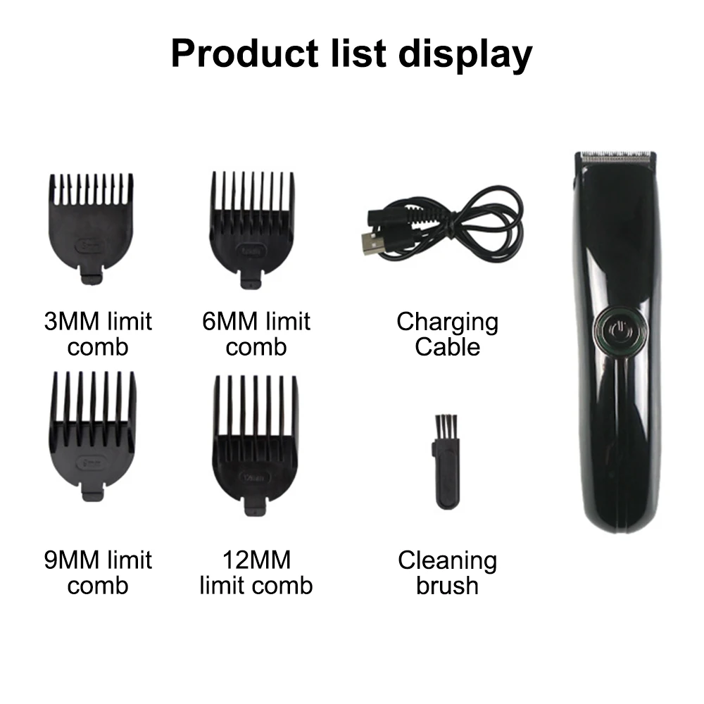 

Portable Hair Clippers Shaving Health Beauty Trimmers Stainless Steel Black USB Charging Razor Barber Hair Trimming Tools