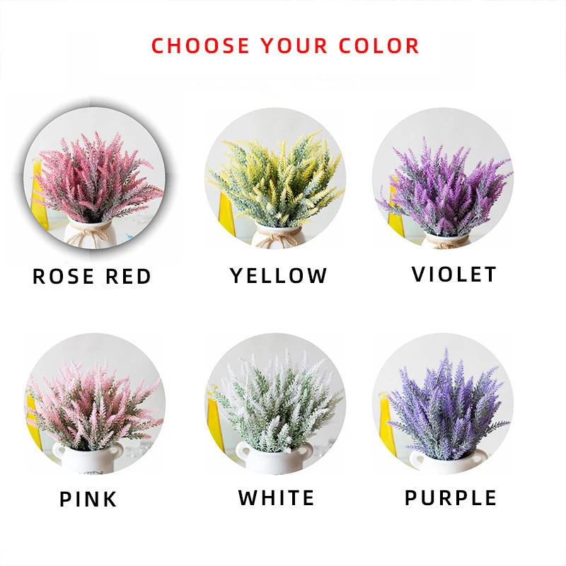 

Artificial Lavender Romantic Simulation Plant Plastic Flower Wedding Decorative Home Decoration Flower Arrangement Crafts
