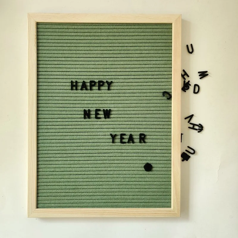 Фетровая доска с буквами 30x40 см прямоугольная Скандинавская деревянная рамка