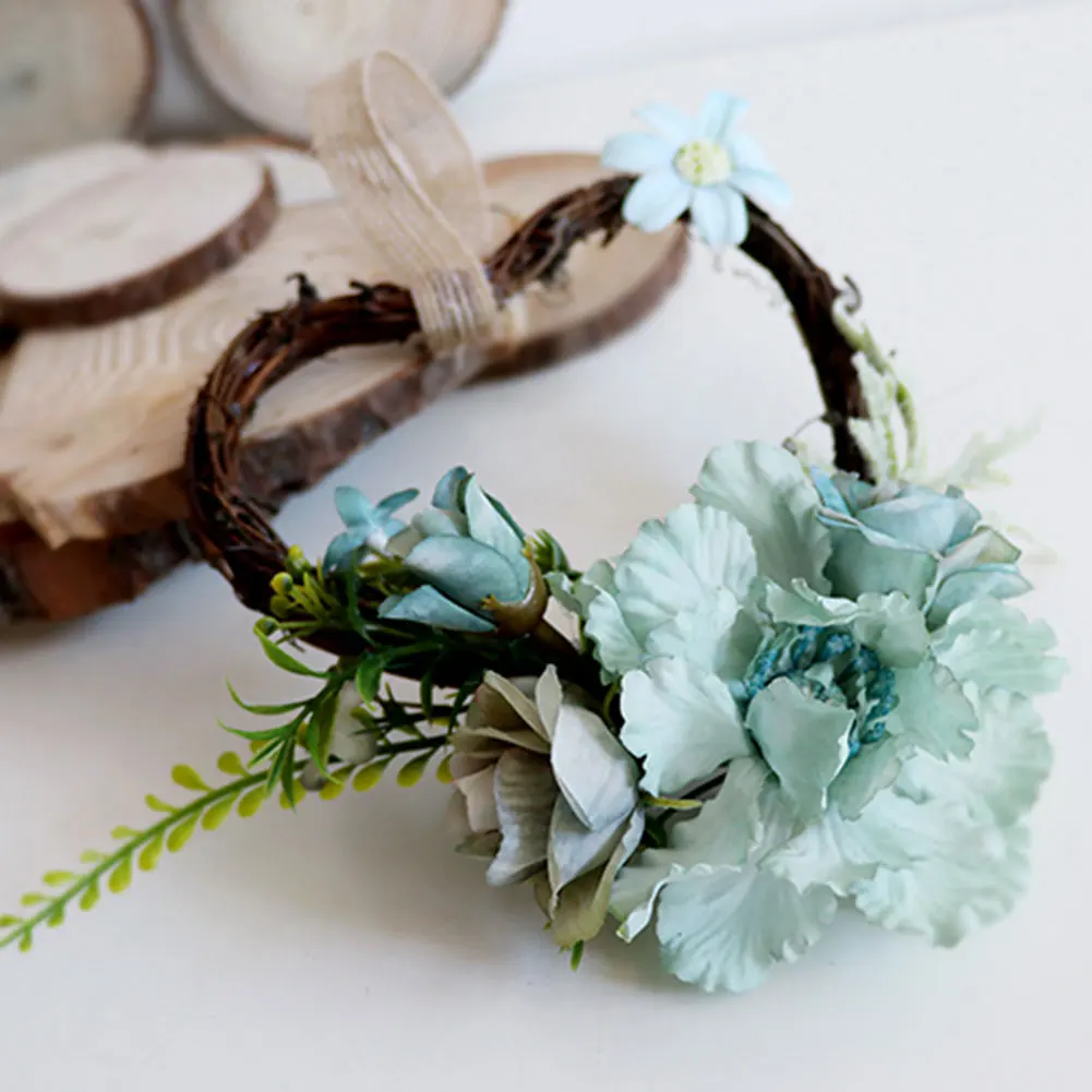 Домашняя гирлянда из ротанга в форме сердца имитация настенные цветок украшения