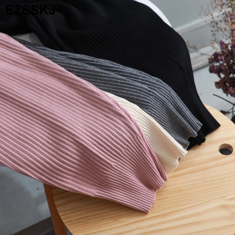 casual Elastic Waist Trousers Thick Knitted Women Harem Pants Autumn Winter Sport swear female sweater Radish pants Grandma