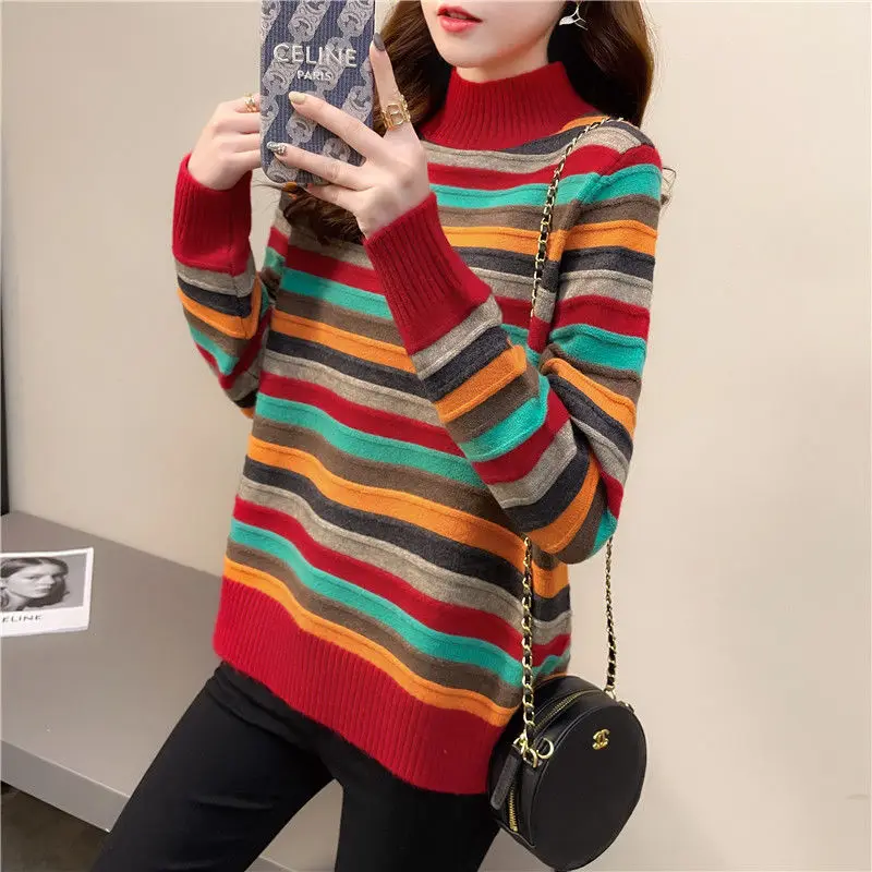 

Pullovers Sweater Cashmere Elegant Women Sweater Oversized Knitted Basic Pullovers O Neck Loose Soft Female Knitwear Jumper