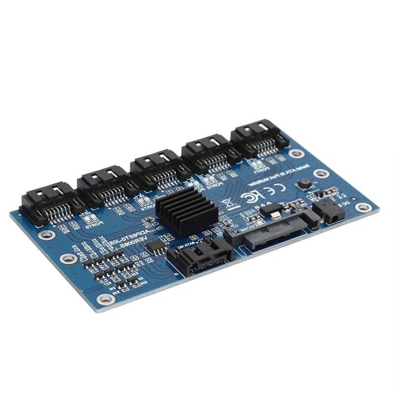 

Плата контроллера материнская плата Sata Плата расширения от 1 до 5 портов Sata3.0 6 Гбит/с усилитель порта Sata переходная карта адаптер для компьют...