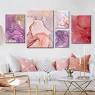Современные абстрактные розовые фиолетовые золотые картины на холсте, настенные художественные принты, легкие Роскошные картины, большая декоративная постерная картина для гостиной
