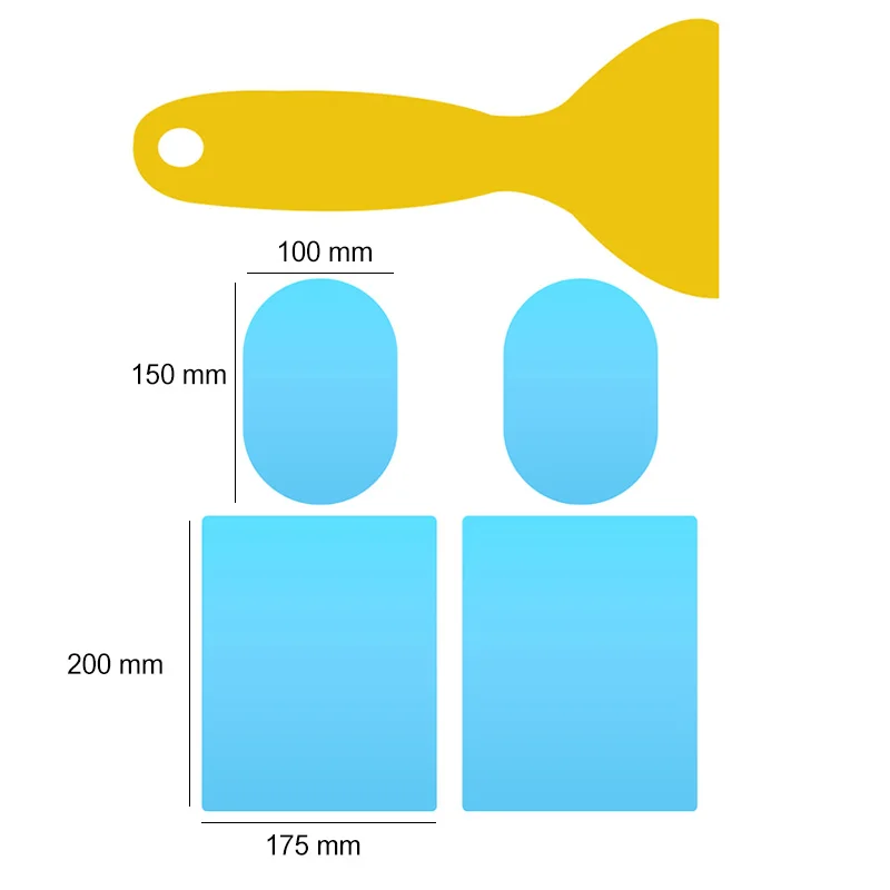 2Pcs 100x150 175x200 VODOOL, 2 шт., Автомобильное зеркало заднего вида, прозрачная пленка, Автомобильные Боковые зеркала, Windows, водонепроницаемые, непромокаемые, анти-туман, защитная пленка, автомобильная наклейка - Название цвета: 2Pcs 100x150 175x200
