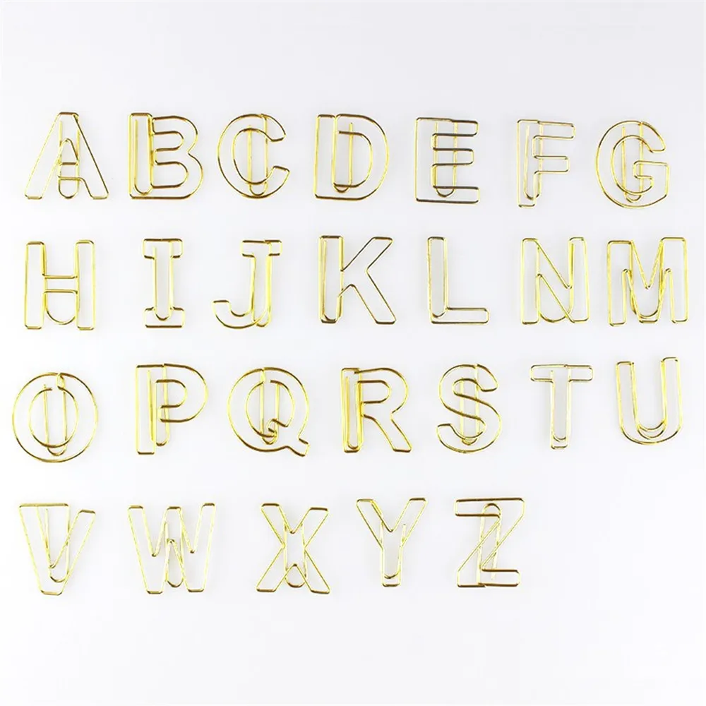 

26pcs Gold Rose Gold Color Clip Bookmark Binder Clip Office Accessories Paper Clips Patchwork Clip