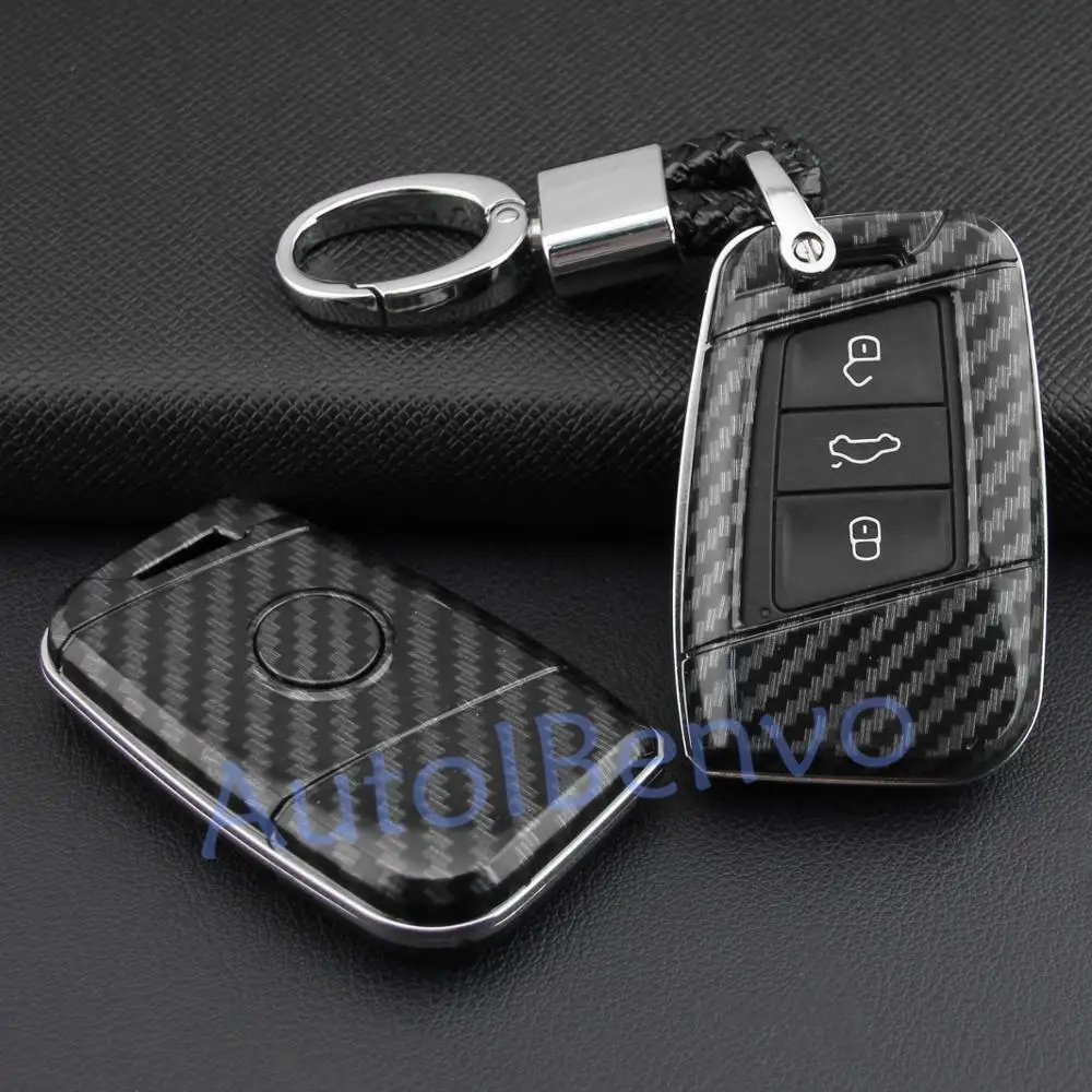 Защитный чехол для автомобильного ключа из углеродного волокна Smart Volkswagen B8 Passat