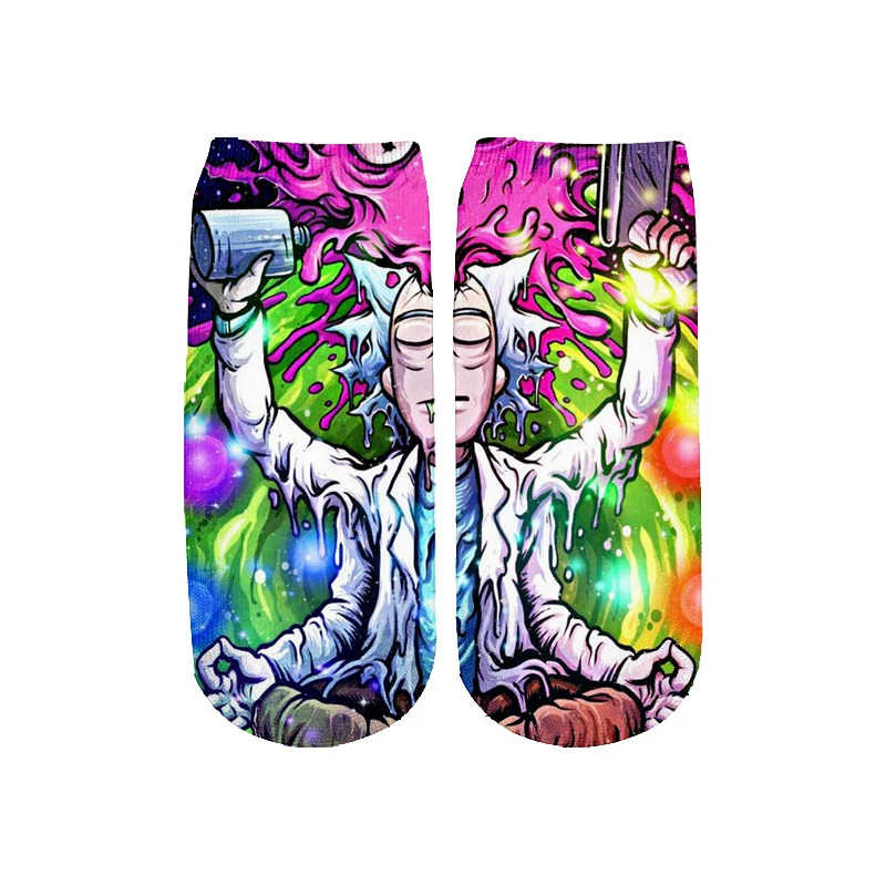 15 Новейшие Rick and Morty 3D печатных мультфильм милые короткие носки для мужчин женщин harajuku корейские носки RS-007 - Цвет: 15
